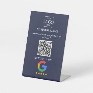 Signe De Table Code QR de logo d'entreprise pour les avis Google