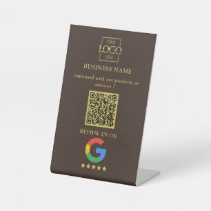 Signe De Table Code QR de logo d'entreprise pour les avis Google