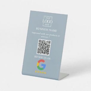Signe De Table Code QR de logo d'entreprise pour les avis Google