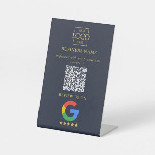 Signe De Table Code QR de logo d'entreprise pour les avis Google