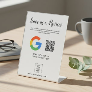 Signe De Table Code QR de logo personnalisé pour nous laisser un 