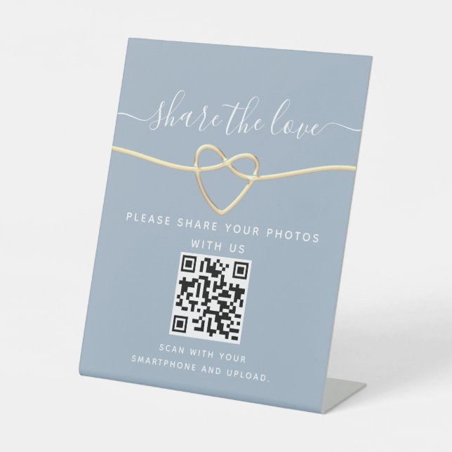 Signe De Table Code QR de mariage en calligraphie moderne (Recto)