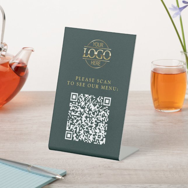 Signe De Table Code QR de menu de logo d'entreprise personnalisé  (In SItu)