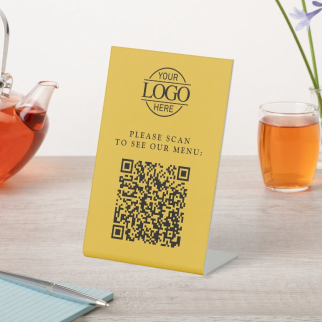 Signe De Table Code QR de menu de logo d'entreprise personnalisé  (In SItu)