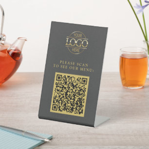 Signe De Table Code QR de menu de logo d'entreprise personnalisé 