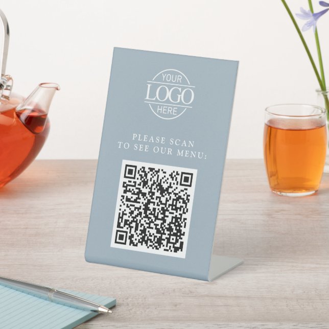 Signe De Table Code QR de menu de logo d'entreprise personnalisé  (In SItu)