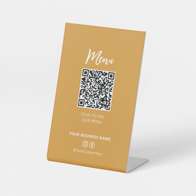 Signe De Table Code QR de menu de restaurants modernes pour les m (Recto)
