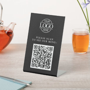 Signe De Table Code QR de menu d'entreprise personnalisé simple n