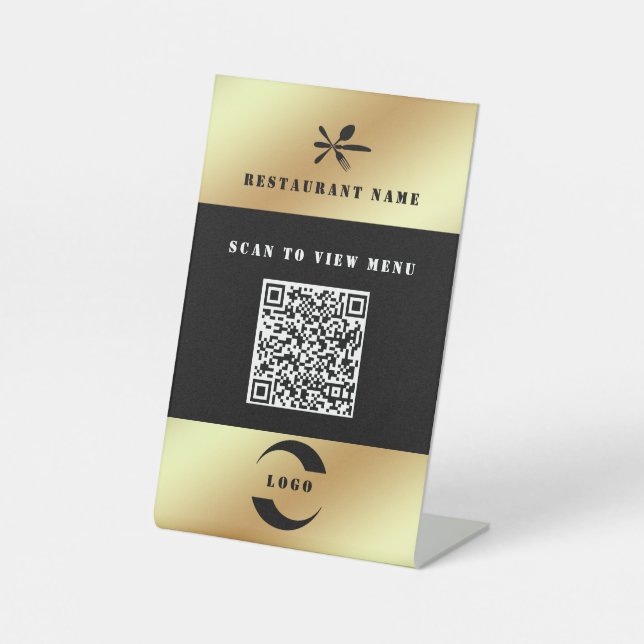 Signe De Table Code QR de menu numérique (Recto)