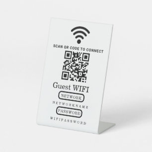 Signe De Table Code QR de menu / WiFi