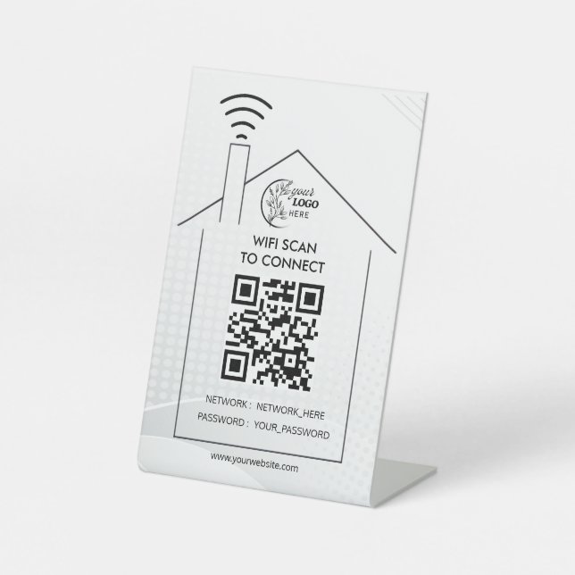 Signe De Table Code QR de mot de passe de réseau WiFi personnalis (Recto)