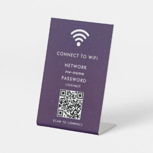 Signe De Table Code QR de numérisation de réseau WiFi pour se con
