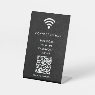 Signe De Table Code QR de numérisation de réseau WiFi pour se con