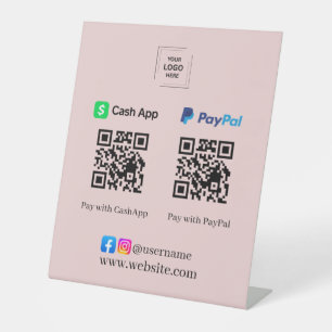 Signe De Table Code QR de paiement Cash App PayPal en électroniqu