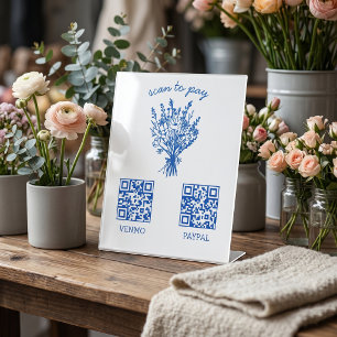 Signe De Table CODE QR DE PAIEMENT Fleuriste Fleurs Marché des pr