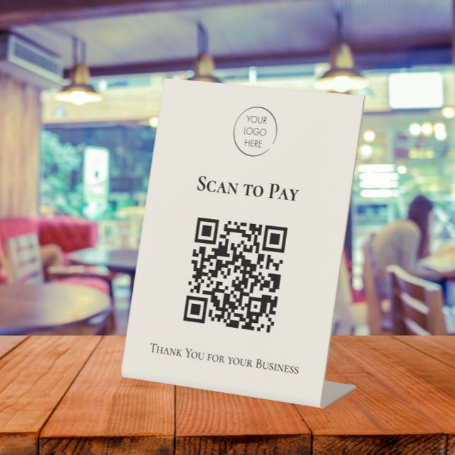 Signe De Table Code QR de paiement par numérisation de logo d'ent (Créateur téléchargé)