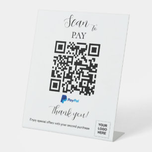 Signe De Table Code QR de paiement Paypal