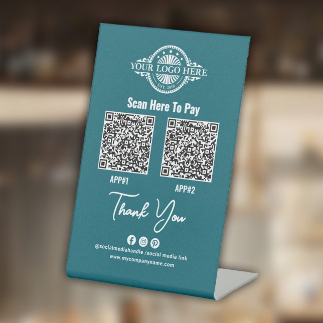 Signe De Table Code QR de paiement personnalisé, Paypal, Venmo, A (Créateur téléchargé)