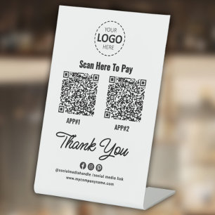 Signe De Table Code QR de paiement sans contact personnalisé