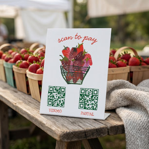 Signe De Table CODE QR DE PAIEMENT Stand de fruits et légumes Kio