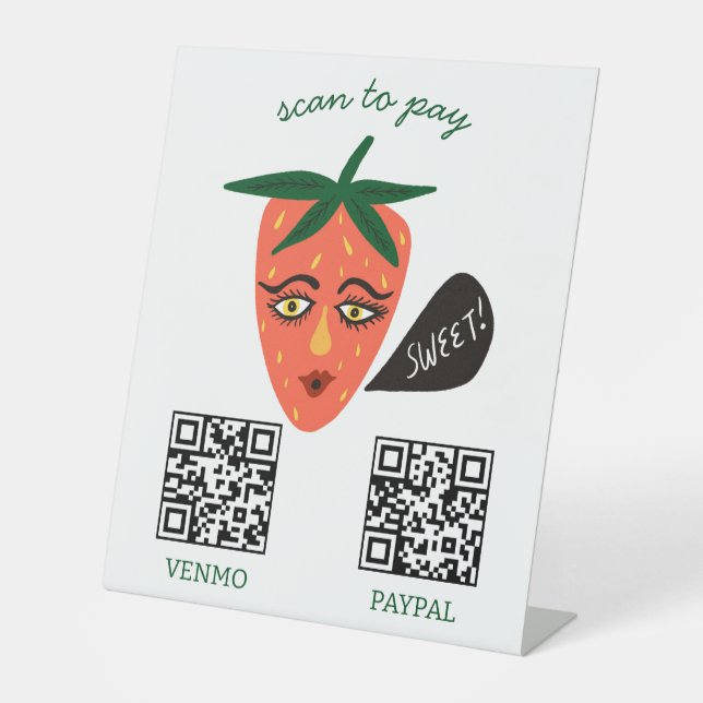 Signe De Table CODE QR DE PAIEMENT Stand de fruits et légumes Mar (Recto)