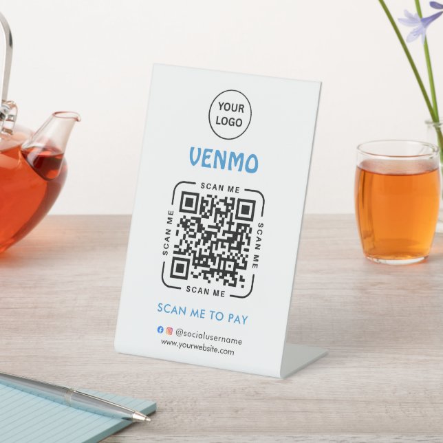 Signe De Table Code QR de paiement Venmo | Scannez pour payer le  (In SItu)