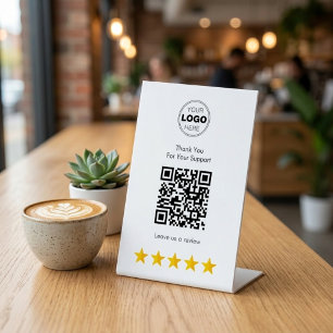 Signe De Table Code QR de remerciement minimaliste propre