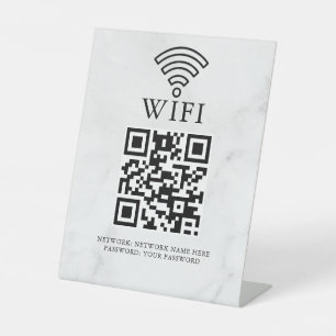 Signe De Table Code QR de réseau WiFi professionnel personnalisé