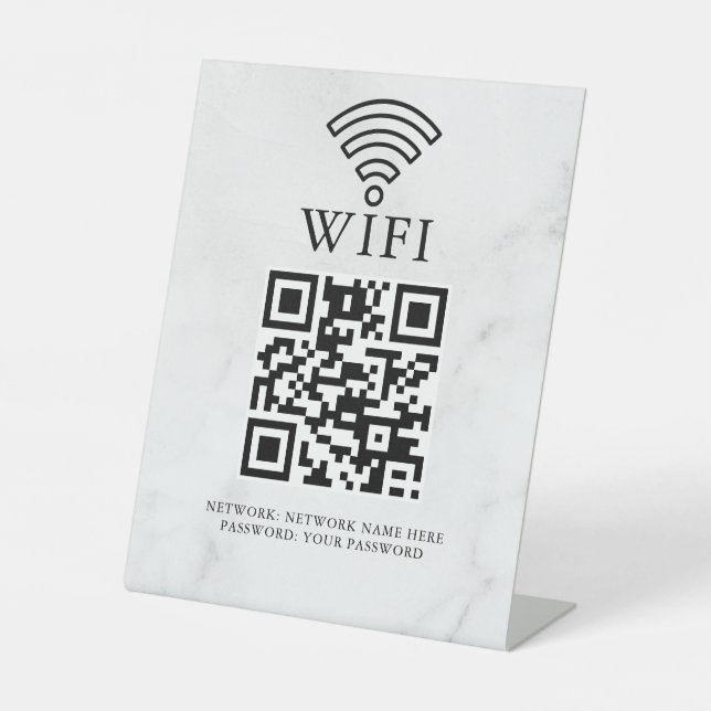 Signe De Table Code QR de réseau WiFi professionnel personnalisé (Recto)