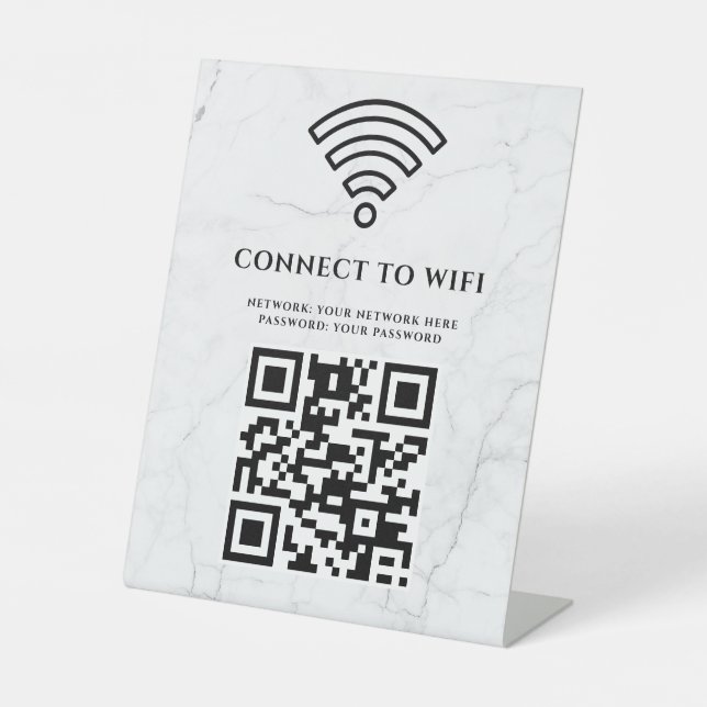 Signe De Table Code QR de réseau WiFi professionnel personnalisé (Recto)