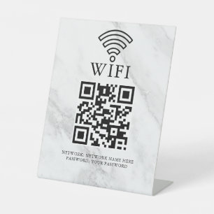 Signe De Table Code QR de réseau WiFi professionnel personnalisé