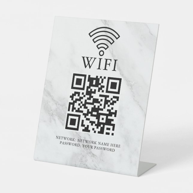 Signe De Table Code QR de réseau WiFi professionnel personnalisé (Recto)
