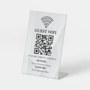 Signe De Table Code QR de réseau WiFi professionnel personnalisé