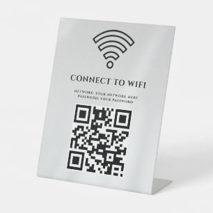 Signe De Table Code QR de réseau WiFi professionnel personnalisé