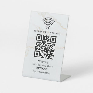 Signe De Table Code QR de réseau WiFi professionnel personnalisé