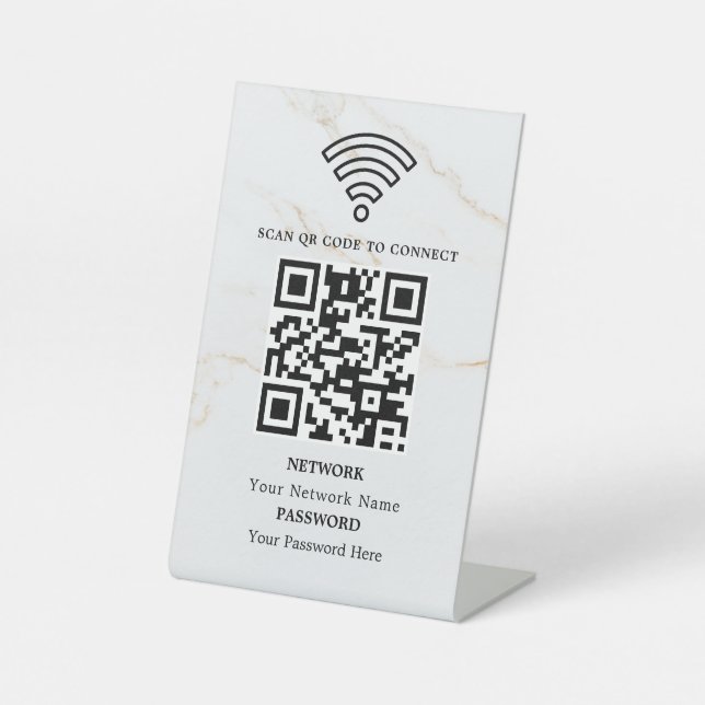 Signe De Table Code QR de réseau WiFi professionnel personnalisé (Recto)