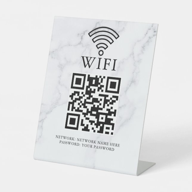 Signe De Table Code QR de réseau WiFi professionnel personnalisé (Recto)