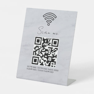 Signe De Table Code QR de réseau WiFi professionnel personnalisé