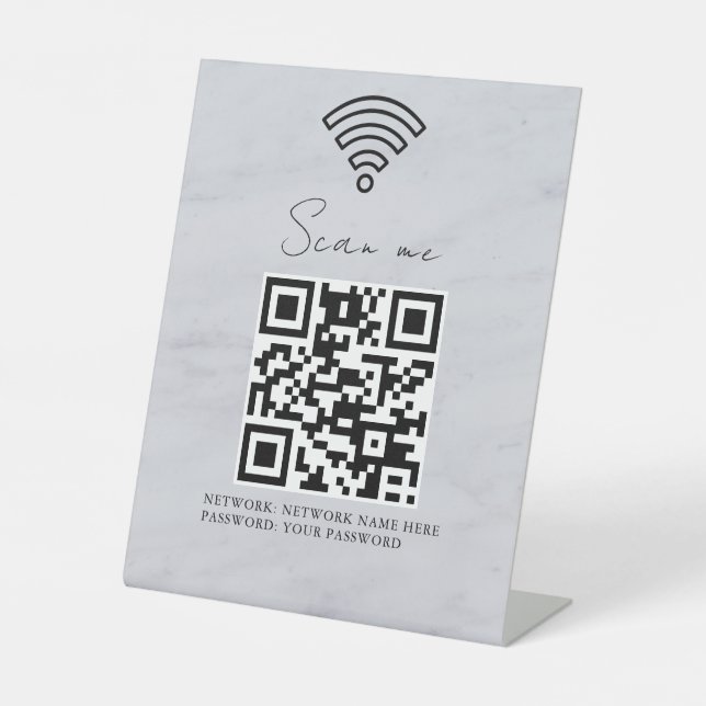 Signe De Table Code QR de réseau WiFi professionnel personnalisé (Recto)