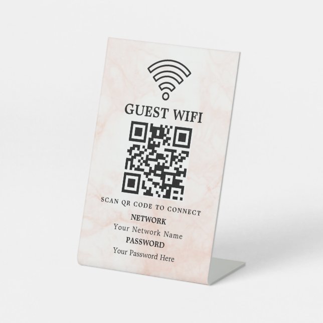 Signe De Table Code QR de réseau WiFi professionnel personnalisé (Recto)