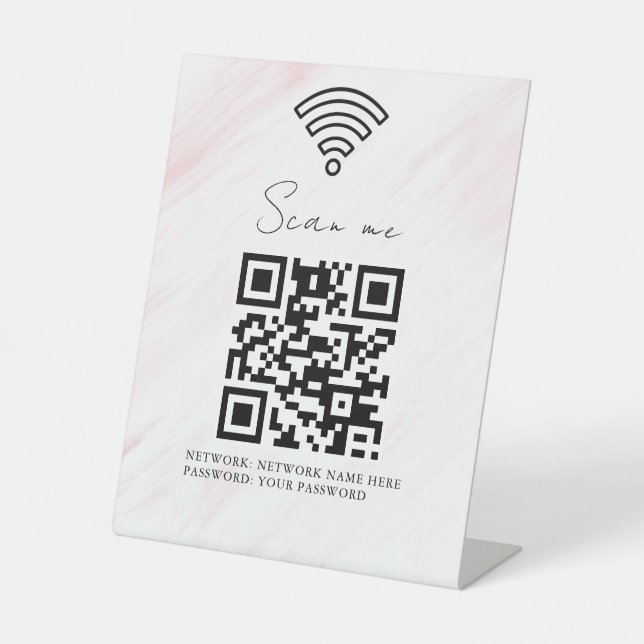 Signe De Table Code QR de réseau WiFi professionnel personnalisé (Recto)