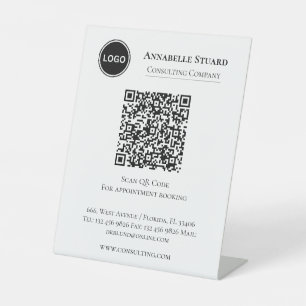 Signe De Table Code QR de réservation de rendez-vous professionne