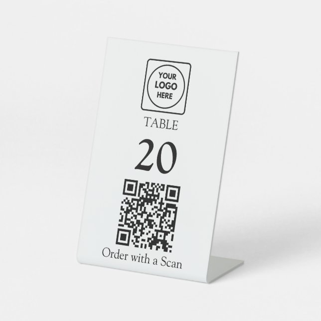 Signe De Table Code QR de restaurant | Numéro de table Commande p (Recto)