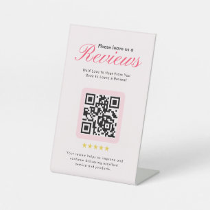 Signe De Table Code QR de révision 5 étoiles pour entreprise sur 