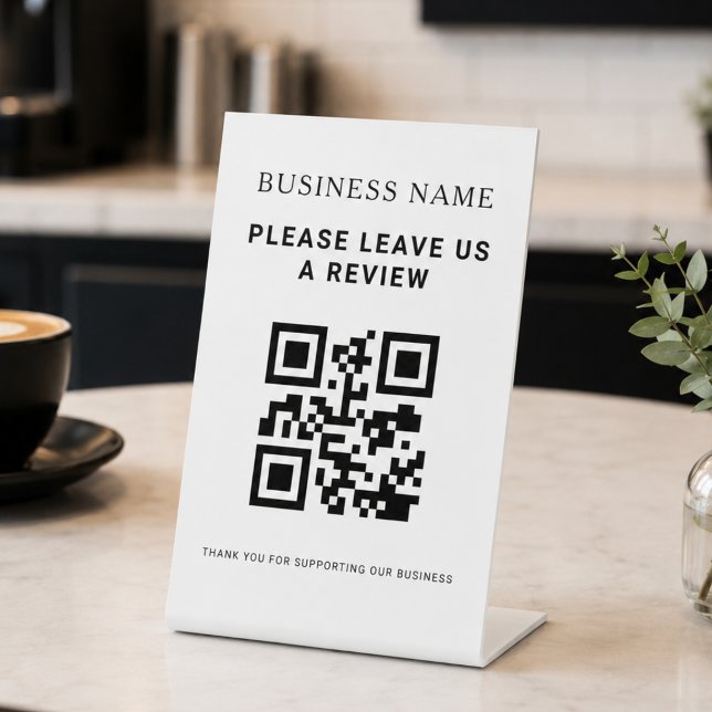 Signe De Table Code QR de révision de congé d'entreprise (Créateur téléchargé)