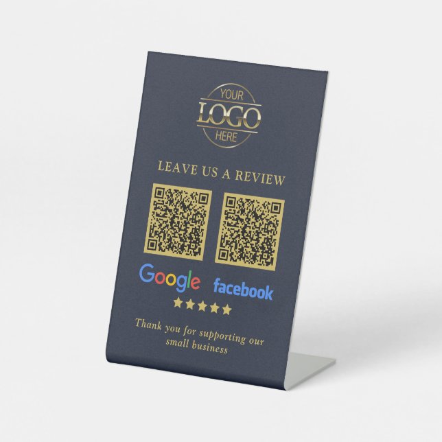 Signe De Table Code QR de révision du logo d'entreprise Google &  (Recto)