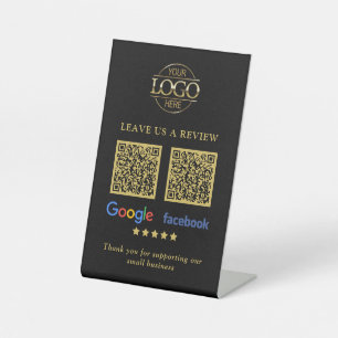 Signe De Table Code QR de révision du logo d'entreprise Google &