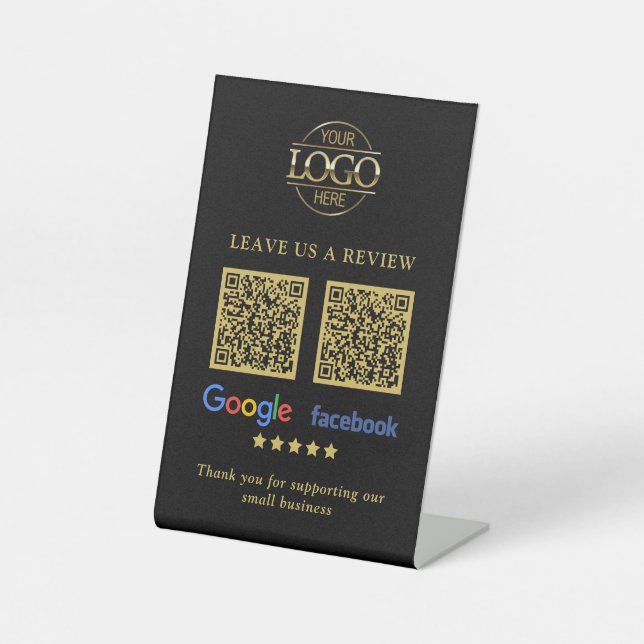 Signe De Table Code QR de révision du logo d'entreprise Google &  (Recto)
