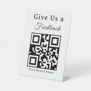 Signe De Table Code QR de révision enseigne de piédestal pour ent