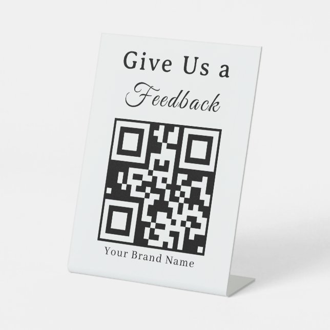 Signe De Table Code QR de révision enseigne de piédestal pour ent (Recto)